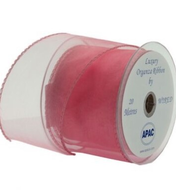 Rose Wired Organza 70mm Ribbon 20m