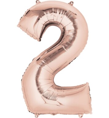 16" Mini Shape Number Balloon 2 - Rose Gold