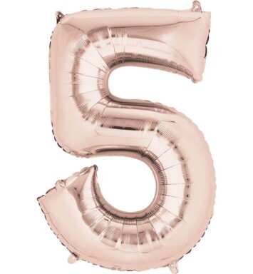 16" Mini Shape Number Balloon 5 - Rose Gold