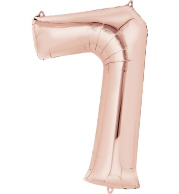 16" Mini Shape Number Balloon 7 - Rose Gold