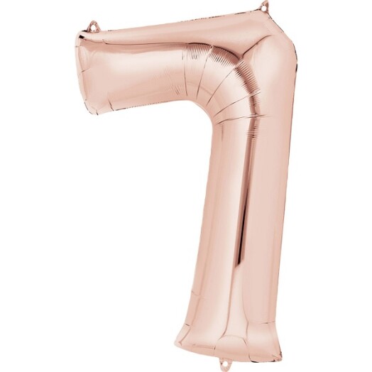 16" Mini Shape Number Balloon 7 - Rose Gold