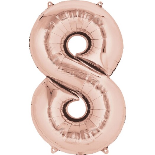 Large Rose Gold Number 8 Foil Balloon