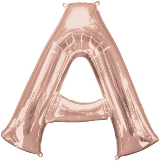 16" Mini Shape Letter Balloon A - Rose Gold