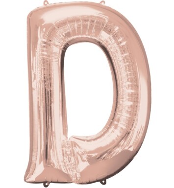 Large Rose Gold Letter D Foil Balloon
