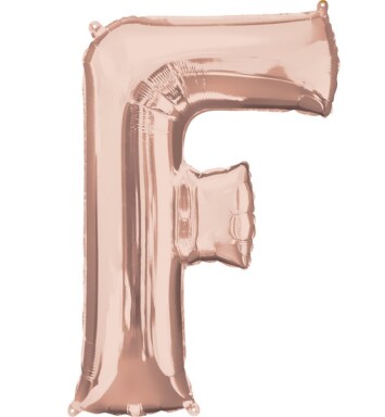 16" Mini Shape Letter Balloon F - Rose Gold