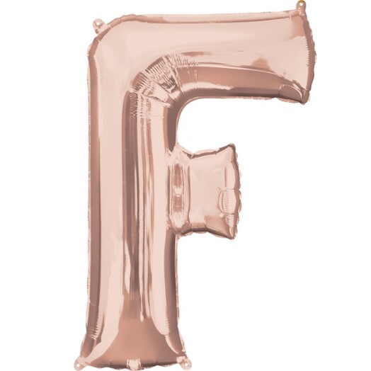 16" Mini Shape Letter Balloon F - Rose Gold