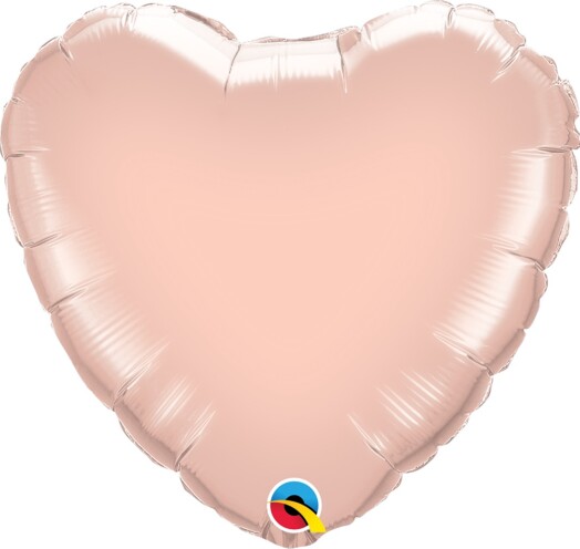 Unpackaged 9" Rose Gold Heart Foil Balloon
