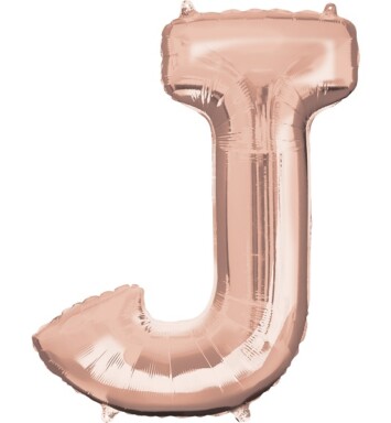 16" Mini Shape Letter Balloon J - Rose Gold