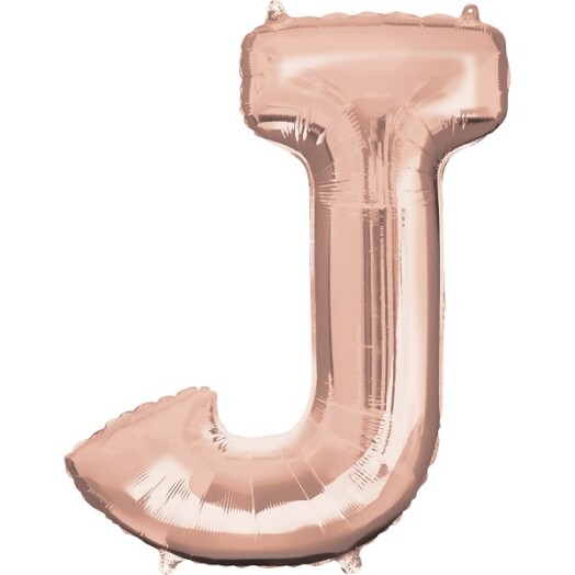 16" Mini Shape Letter Balloon J - Rose Gold