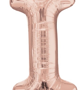 Large Rose Gold Letter I Foil Balloon