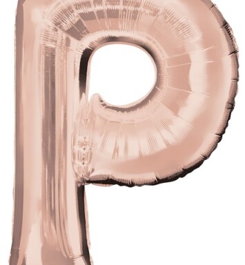 Large Rose Gold Letter P Foil Balloon