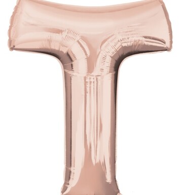 Large Rose Gold Letter T Foil Balloon