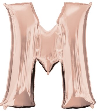 Large Rose Gold Letter M Foil Balloon