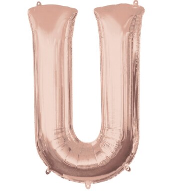 Large Rose Gold Letter U Foil Balloon