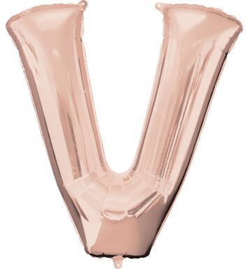 Large Rose Gold Letter V Foil Balloon