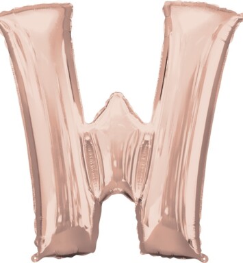 16" Mini Shape Letter Balloon W - Rose Gold