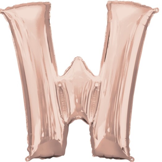 16" Mini Shape Letter Balloon W - Rose Gold
