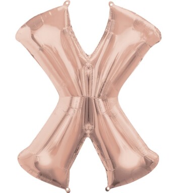 16" Mini Shape Letter Balloon X - Rose Gold