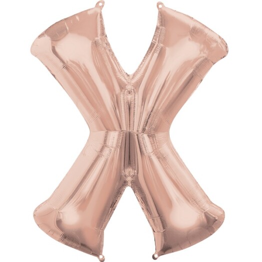16" Mini Shape Letter Balloon X - Rose Gold