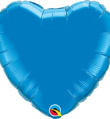 Unpackaged 18" Sapphire Blue Heart Foil Balloon