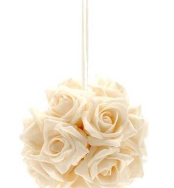 15cm Georgia Rose Topiary - Cream
