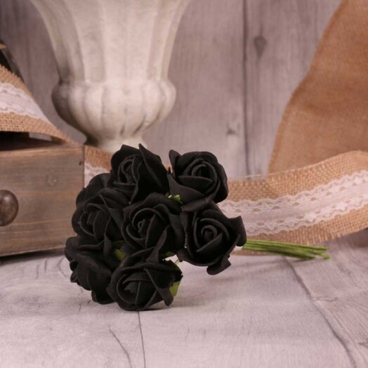Foam Tea Rose Bud - Black
