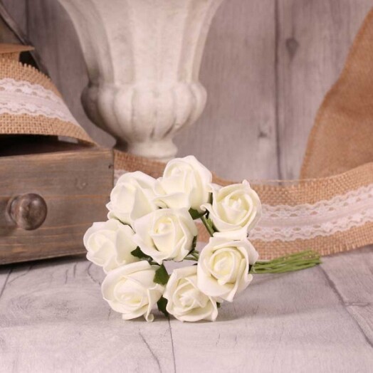 Foam Tea Rose Bud - White