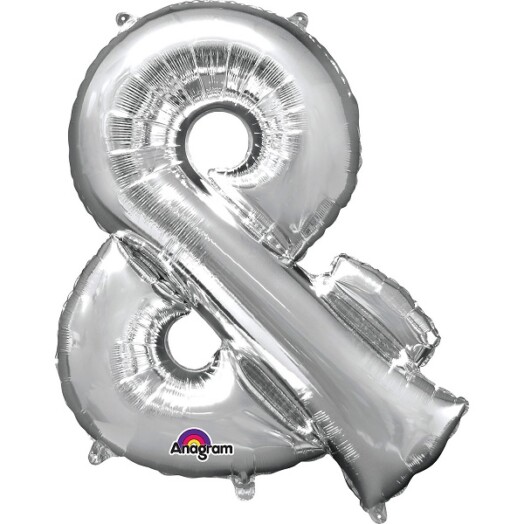16" Mini Shape Symbol Balloon & - Silver