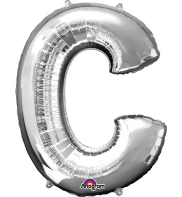 16" Mini Shape Letter Balloon C - Silver