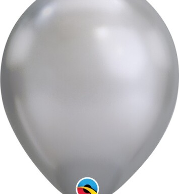 11 Inch Chrome Silver Latex Balloons 100ct