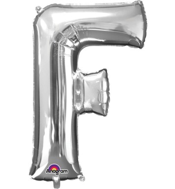 Large Silver Letter F Foil Balloon