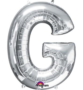 Large Silver Letter G Foil Balloon