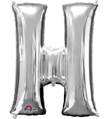 Large Silver Letter H Foil Balloon