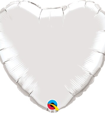 Unpackaged 9" Silver Heart Foil Balloon