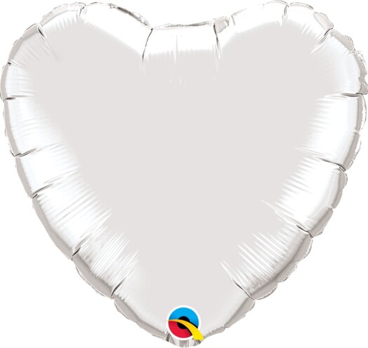 Unpackaged 18" Silver Heart Foil Balloon