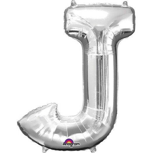 16" Mini Shape Letter Balloon J - Silver