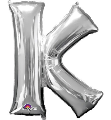 16" Mini Shape Letter Balloon K - Silver