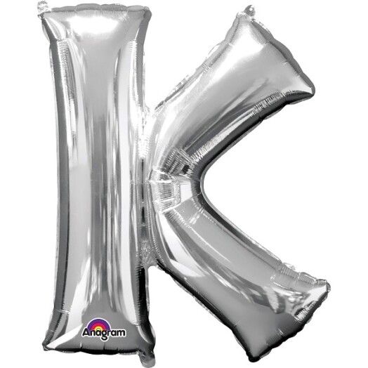 16" Mini Shape Letter Balloon K - Silver