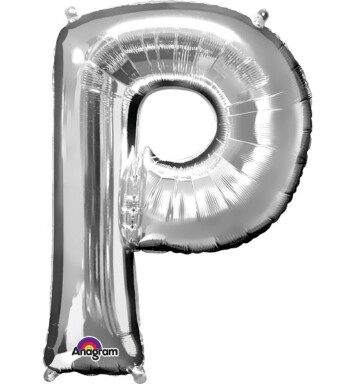 16" Mini Shape Letter Balloon P - Silver