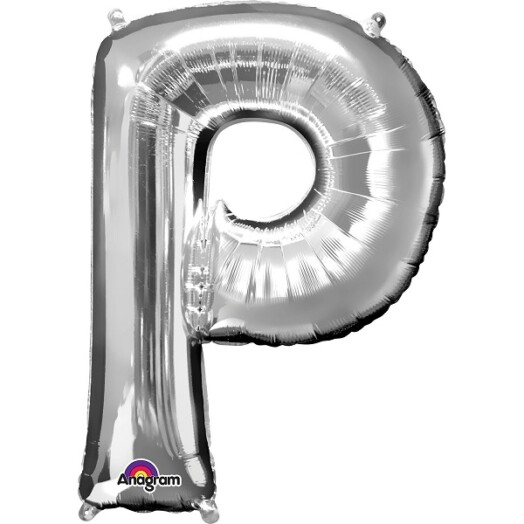 16" Mini Shape Letter Balloon P - Silver