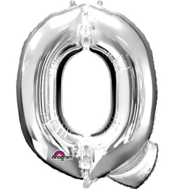 16" Mini Shape Letter Balloon Q - Silver