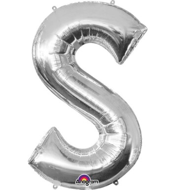 16" Mini Shape Letter Balloon S - Silver