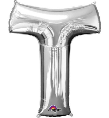 16" Mini Shape Letter Balloon T - Silver