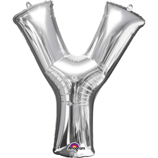 16" Mini Shape Letter Balloon Y - Silver