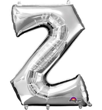 16" Mini Shape Letter Balloon Z - Silver