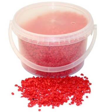 4kg Pebbles in Bucket - Red