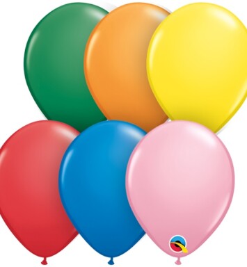 5 Inch Standard Assortment Latex Balloons 100ct
