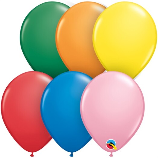 5 Inch Standard Assortment Latex Balloons 100ct