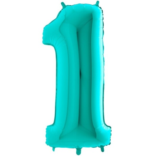 40 Inch Tiffany Number 1 Foil Balloon
