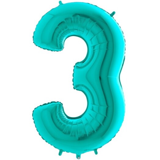 26" Tiffany Number 3 Foil Balloon